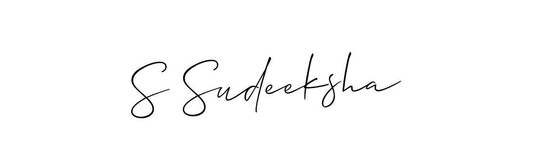 You should practise on your own different ways (Allison_Script) to write your name (S Sudeeksha) in signature. don't let someone else do it for you. S Sudeeksha signature style 2 images and pictures png