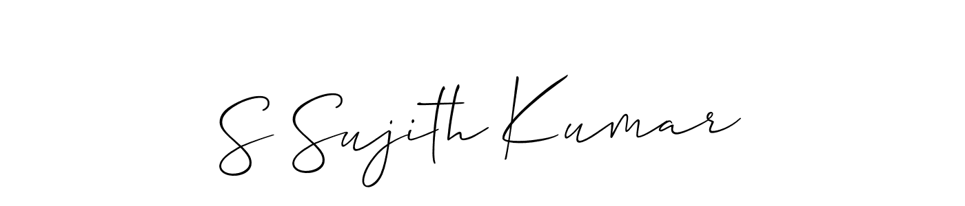 Also You can easily find your signature by using the search form. We will create S Sujith Kumar name handwritten signature images for you free of cost using Allison_Script sign style. S Sujith Kumar signature style 2 images and pictures png