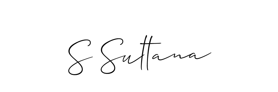 How to make S Sultana name signature. Use Allison_Script style for creating short signs online. This is the latest handwritten sign. S Sultana signature style 2 images and pictures png
