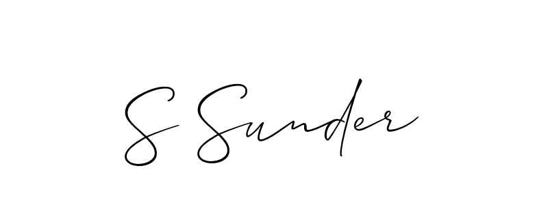 Design your own signature with our free online signature maker. With this signature software, you can create a handwritten (Allison_Script) signature for name S Sunder. S Sunder signature style 2 images and pictures png