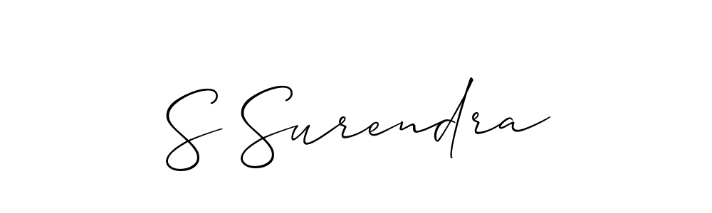 Also we have S Surendra name is the best signature style. Create professional handwritten signature collection using Allison_Script autograph style. S Surendra signature style 2 images and pictures png