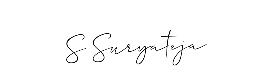 How to make S Suryateja signature? Allison_Script is a professional autograph style. Create handwritten signature for S Suryateja name. S Suryateja signature style 2 images and pictures png