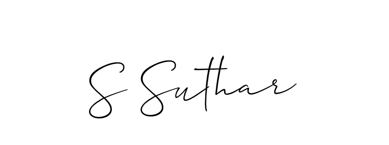 Design your own signature with our free online signature maker. With this signature software, you can create a handwritten (Allison_Script) signature for name S Suthar. S Suthar signature style 2 images and pictures png