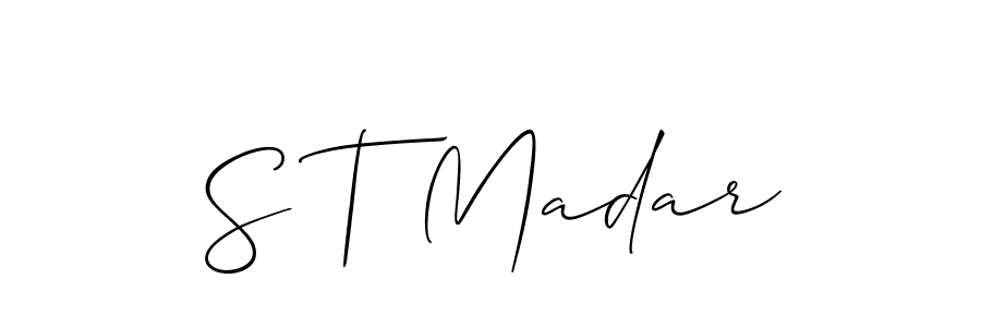 Use a signature maker to create a handwritten signature online. With this signature software, you can design (Allison_Script) your own signature for name S T Madar. S T Madar signature style 2 images and pictures png