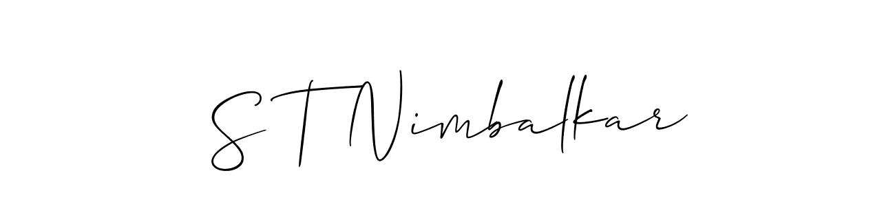 How to make S T Nimbalkar signature? Allison_Script is a professional autograph style. Create handwritten signature for S T Nimbalkar name. S T Nimbalkar signature style 2 images and pictures png