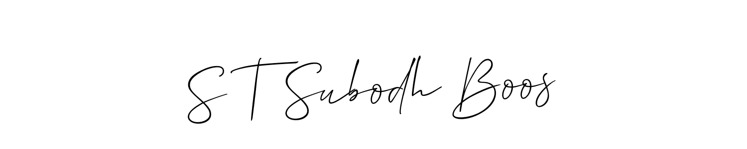 S T Subodh Boos stylish signature style. Best Handwritten Sign (Allison_Script) for my name. Handwritten Signature Collection Ideas for my name S T Subodh Boos. S T Subodh Boos signature style 2 images and pictures png