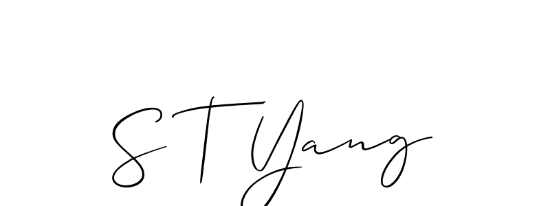How to make S T Yang signature? Allison_Script is a professional autograph style. Create handwritten signature for S T Yang name. S T Yang signature style 2 images and pictures png