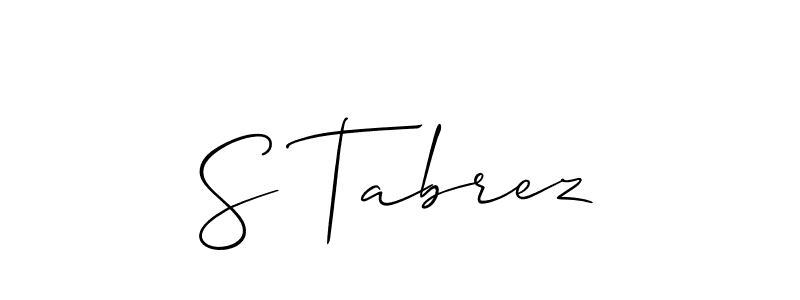 Also we have S Tabrez name is the best signature style. Create professional handwritten signature collection using Allison_Script autograph style. S Tabrez signature style 2 images and pictures png