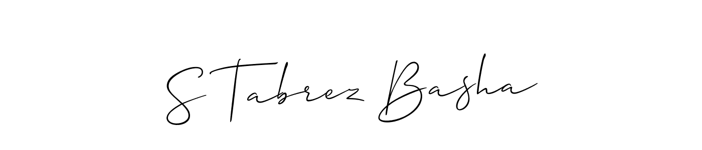 It looks lik you need a new signature style for name S Tabrez Basha. Design unique handwritten (Allison_Script) signature with our free signature maker in just a few clicks. S Tabrez Basha signature style 2 images and pictures png