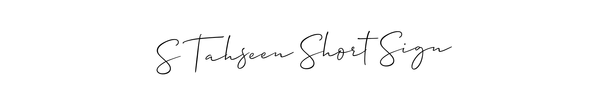 Also You can easily find your signature by using the search form. We will create S Tahseen Short Sign name handwritten signature images for you free of cost using Allison_Script sign style. S Tahseen Short Sign signature style 2 images and pictures png