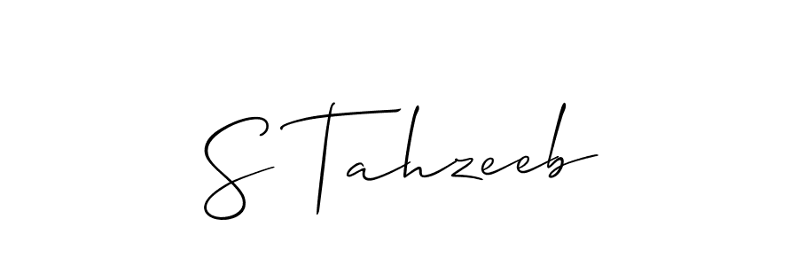 You should practise on your own different ways (Allison_Script) to write your name (S Tahzeeb) in signature. don't let someone else do it for you. S Tahzeeb signature style 2 images and pictures png