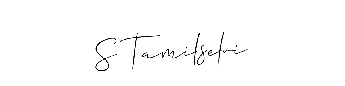 Similarly Allison_Script is the best handwritten signature design. Signature creator online .You can use it as an online autograph creator for name S Tamilselvi. S Tamilselvi signature style 2 images and pictures png