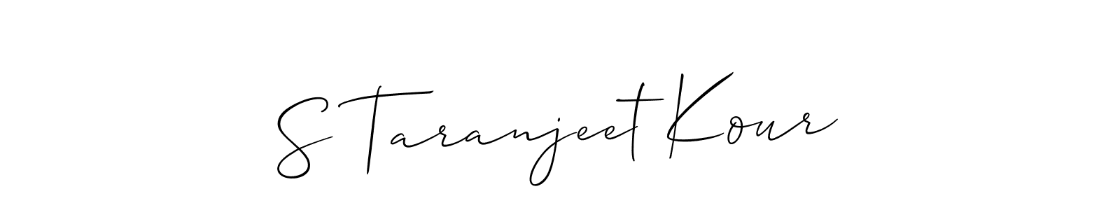 It looks lik you need a new signature style for name S Taranjeet Kour. Design unique handwritten (Allison_Script) signature with our free signature maker in just a few clicks. S Taranjeet Kour signature style 2 images and pictures png