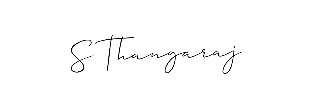 How to make S Thangaraj name signature. Use Allison_Script style for creating short signs online. This is the latest handwritten sign. S Thangaraj signature style 2 images and pictures png