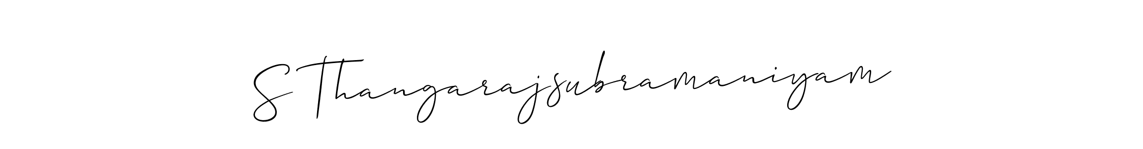 How to make S Thangarajsubramaniyam name signature. Use Allison_Script style for creating short signs online. This is the latest handwritten sign. S Thangarajsubramaniyam signature style 2 images and pictures png