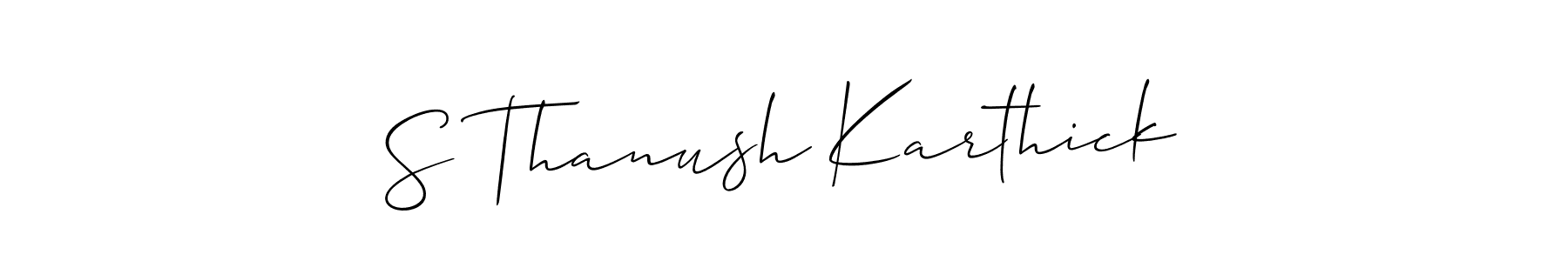 Design your own signature with our free online signature maker. With this signature software, you can create a handwritten (Allison_Script) signature for name S Thanush Karthick. S Thanush Karthick signature style 2 images and pictures png