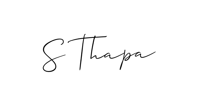 if you are searching for the best signature style for your name S Thapa. so please give up your signature search. here we have designed multiple signature styles  using Allison_Script. S Thapa signature style 2 images and pictures png