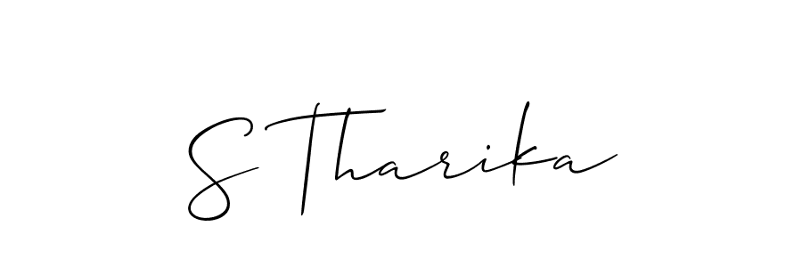 How to Draw S Tharika signature style? Allison_Script is a latest design signature styles for name S Tharika. S Tharika signature style 2 images and pictures png