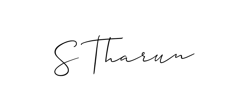 You should practise on your own different ways (Allison_Script) to write your name (S Tharun) in signature. don't let someone else do it for you. S Tharun signature style 2 images and pictures png