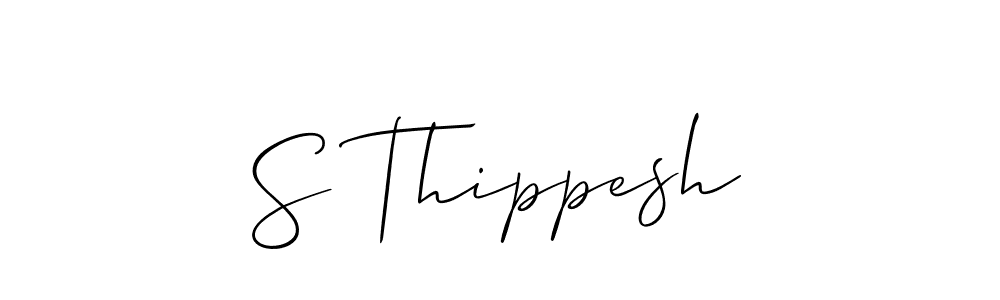 You should practise on your own different ways (Allison_Script) to write your name (S Thippesh) in signature. don't let someone else do it for you. S Thippesh signature style 2 images and pictures png