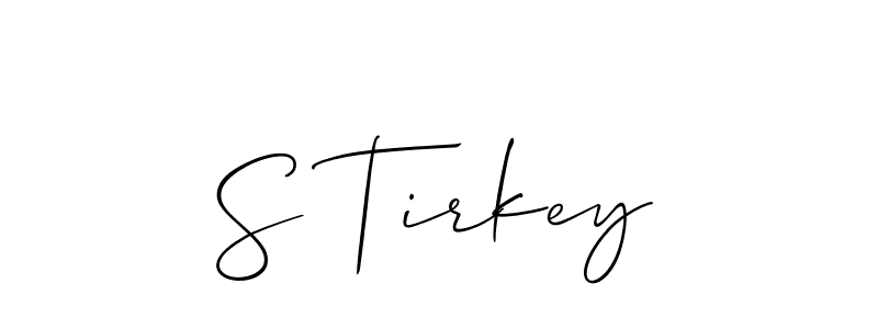 Create a beautiful signature design for name S Tirkey. With this signature (Allison_Script) fonts, you can make a handwritten signature for free. S Tirkey signature style 2 images and pictures png