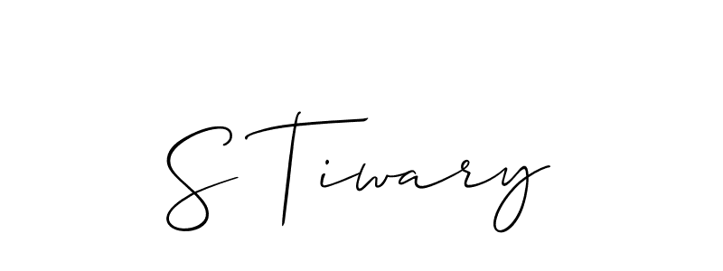 Also You can easily find your signature by using the search form. We will create S Tiwary name handwritten signature images for you free of cost using Allison_Script sign style. S Tiwary signature style 2 images and pictures png