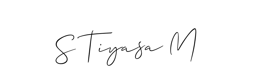 How to make S Tiyasa M signature? Allison_Script is a professional autograph style. Create handwritten signature for S Tiyasa M name. S Tiyasa M signature style 2 images and pictures png