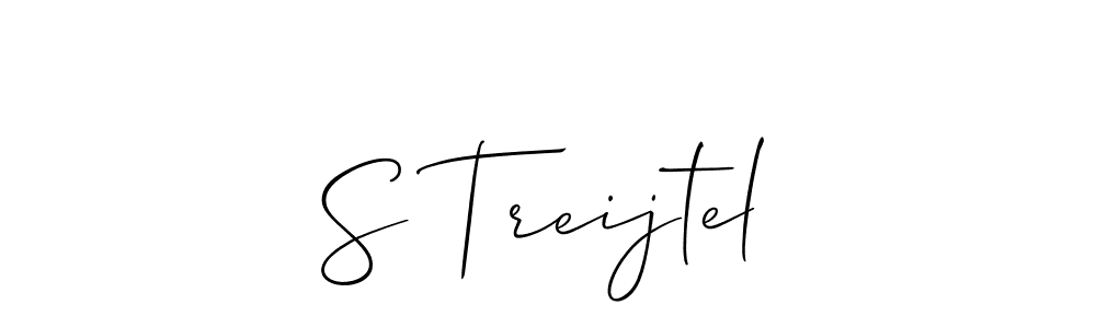 It looks lik you need a new signature style for name S Treijtel. Design unique handwritten (Allison_Script) signature with our free signature maker in just a few clicks. S Treijtel signature style 2 images and pictures png