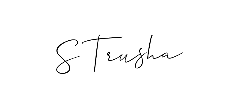 Make a beautiful signature design for name S Trusha. Use this online signature maker to create a handwritten signature for free. S Trusha signature style 2 images and pictures png
