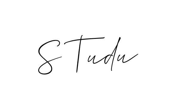 The best way (Allison_Script) to make a short signature is to pick only two or three words in your name. The name S Tudu include a total of six letters. For converting this name. S Tudu signature style 2 images and pictures png