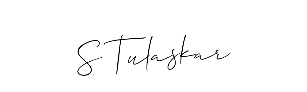 How to make S Tulaskar signature? Allison_Script is a professional autograph style. Create handwritten signature for S Tulaskar name. S Tulaskar signature style 2 images and pictures png