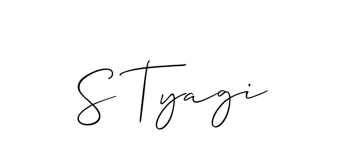 Allison_Script is a professional signature style that is perfect for those who want to add a touch of class to their signature. It is also a great choice for those who want to make their signature more unique. Get S Tyagi name to fancy signature for free. S Tyagi signature style 2 images and pictures png