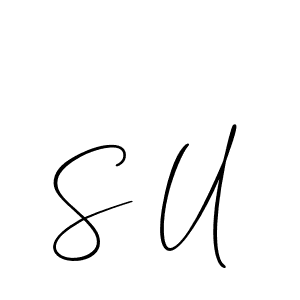 The best way (Allison_Script) to make a short signature is to pick only two or three words in your name. The name S U include a total of six letters. For converting this name. S U signature style 2 images and pictures png