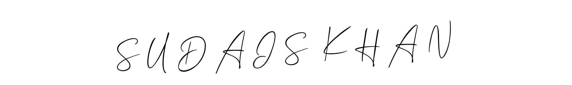 This is the best signature style for the S U D A I S  K H A N name. Also you like these signature font (Allison_Script). Mix name signature. S U D A I S  K H A N signature style 2 images and pictures png