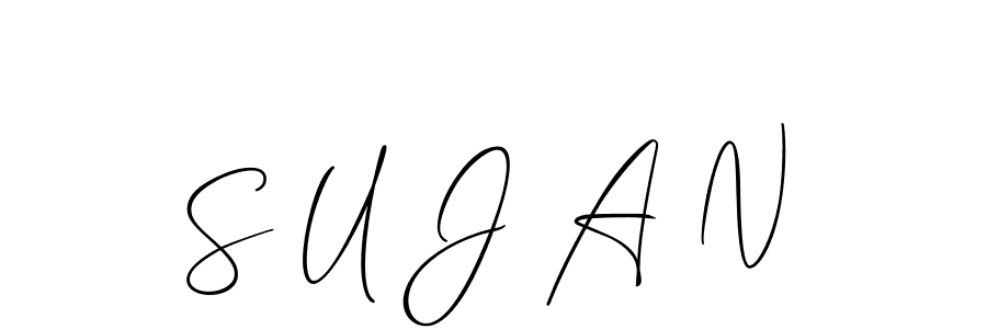 Make a short S U J A N signature style. Manage your documents anywhere anytime using Allison_Script. Create and add eSignatures, submit forms, share and send files easily. S U J A N signature style 2 images and pictures png