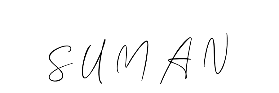 Similarly Allison_Script is the best handwritten signature design. Signature creator online .You can use it as an online autograph creator for name S U M A N. S U M A N signature style 2 images and pictures png