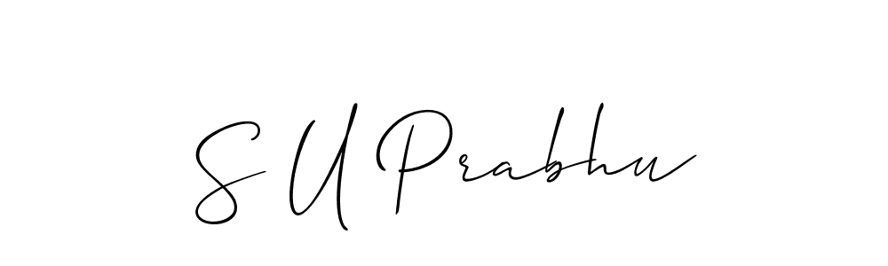 Also You can easily find your signature by using the search form. We will create S U Prabhu name handwritten signature images for you free of cost using Allison_Script sign style. S U Prabhu signature style 2 images and pictures png