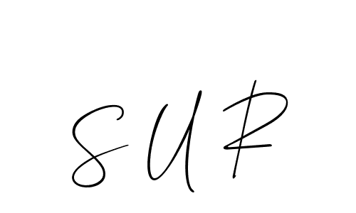 How to make S U R signature? Allison_Script is a professional autograph style. Create handwritten signature for S U R name. S U R signature style 2 images and pictures png