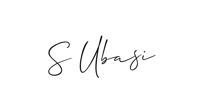 How to make S Ubasi name signature. Use Allison_Script style for creating short signs online. This is the latest handwritten sign. S Ubasi signature style 2 images and pictures png