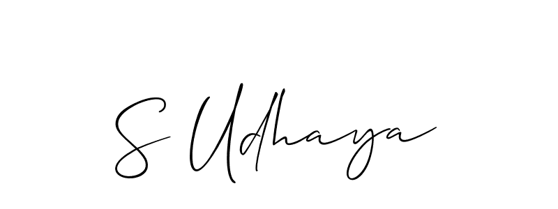 Make a beautiful signature design for name S Udhaya. With this signature (Allison_Script) style, you can create a handwritten signature for free. S Udhaya signature style 2 images and pictures png