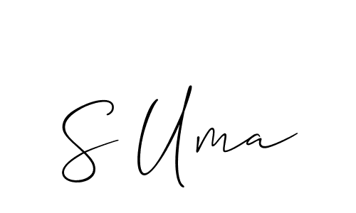 Allison_Script is a professional signature style that is perfect for those who want to add a touch of class to their signature. It is also a great choice for those who want to make their signature more unique. Get S Uma name to fancy signature for free. S Uma signature style 2 images and pictures png
