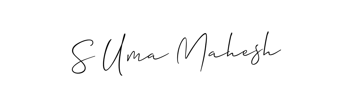 Also we have S Uma Mahesh name is the best signature style. Create professional handwritten signature collection using Allison_Script autograph style. S Uma Mahesh signature style 2 images and pictures png