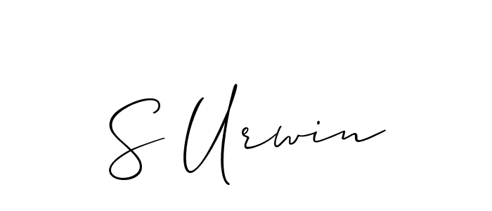 How to make S Urwin name signature. Use Allison_Script style for creating short signs online. This is the latest handwritten sign. S Urwin signature style 2 images and pictures png