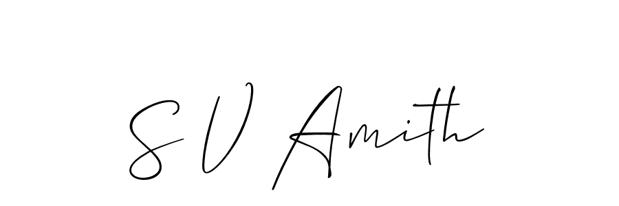 Make a beautiful signature design for name S V Amith. With this signature (Allison_Script) style, you can create a handwritten signature for free. S V Amith signature style 2 images and pictures png