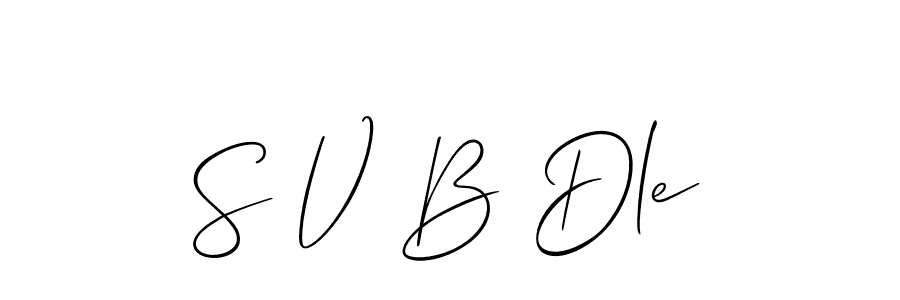 Also You can easily find your signature by using the search form. We will create S V B Dle name handwritten signature images for you free of cost using Allison_Script sign style. S V B Dle signature style 2 images and pictures png