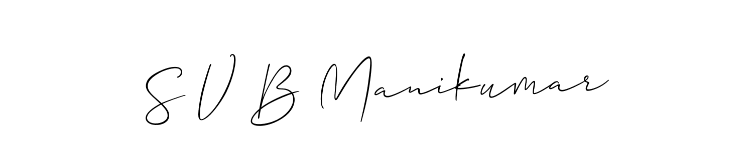 Make a short S V B Manikumar signature style. Manage your documents anywhere anytime using Allison_Script. Create and add eSignatures, submit forms, share and send files easily. S V B Manikumar signature style 2 images and pictures png