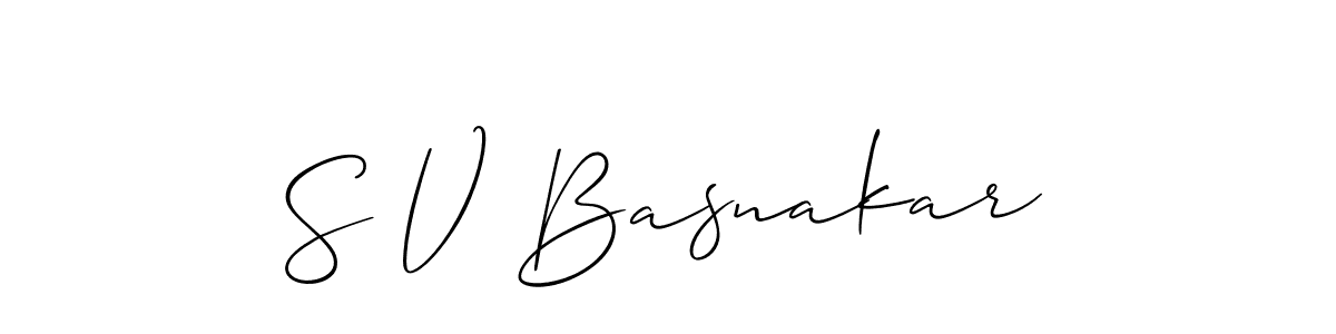 S V Basnakar stylish signature style. Best Handwritten Sign (Allison_Script) for my name. Handwritten Signature Collection Ideas for my name S V Basnakar. S V Basnakar signature style 2 images and pictures png