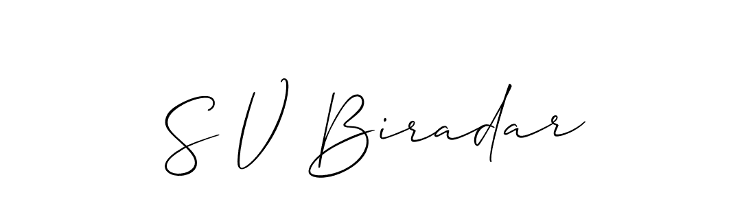 S V Biradar stylish signature style. Best Handwritten Sign (Allison_Script) for my name. Handwritten Signature Collection Ideas for my name S V Biradar. S V Biradar signature style 2 images and pictures png