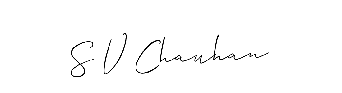 How to Draw S V Chauhan signature style? Allison_Script is a latest design signature styles for name S V Chauhan. S V Chauhan signature style 2 images and pictures png