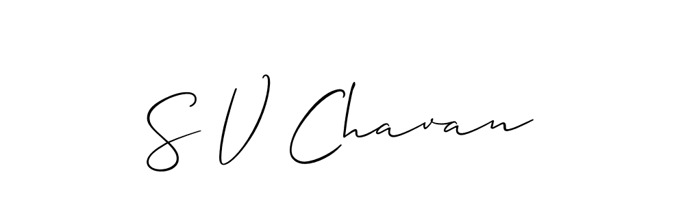 Make a beautiful signature design for name S V Chavan. With this signature (Allison_Script) style, you can create a handwritten signature for free. S V Chavan signature style 2 images and pictures png